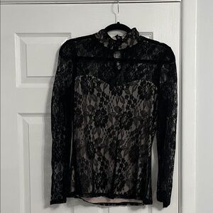 Elegant Black Lace Women's Top